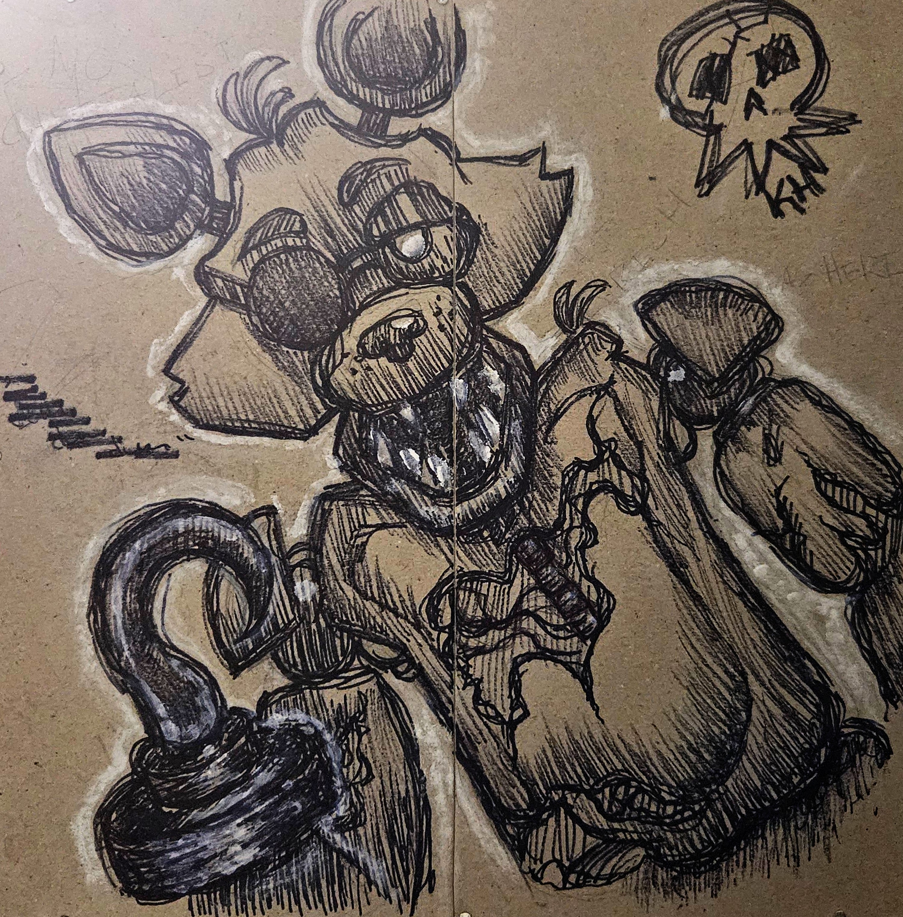 Foxy from FNAF, drawn with sharpie